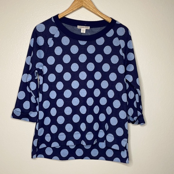 Coldwater Creek Sweaters - Coldwater Creek Polka Dot‎ Crewneck sz X-Small Blue/light blue